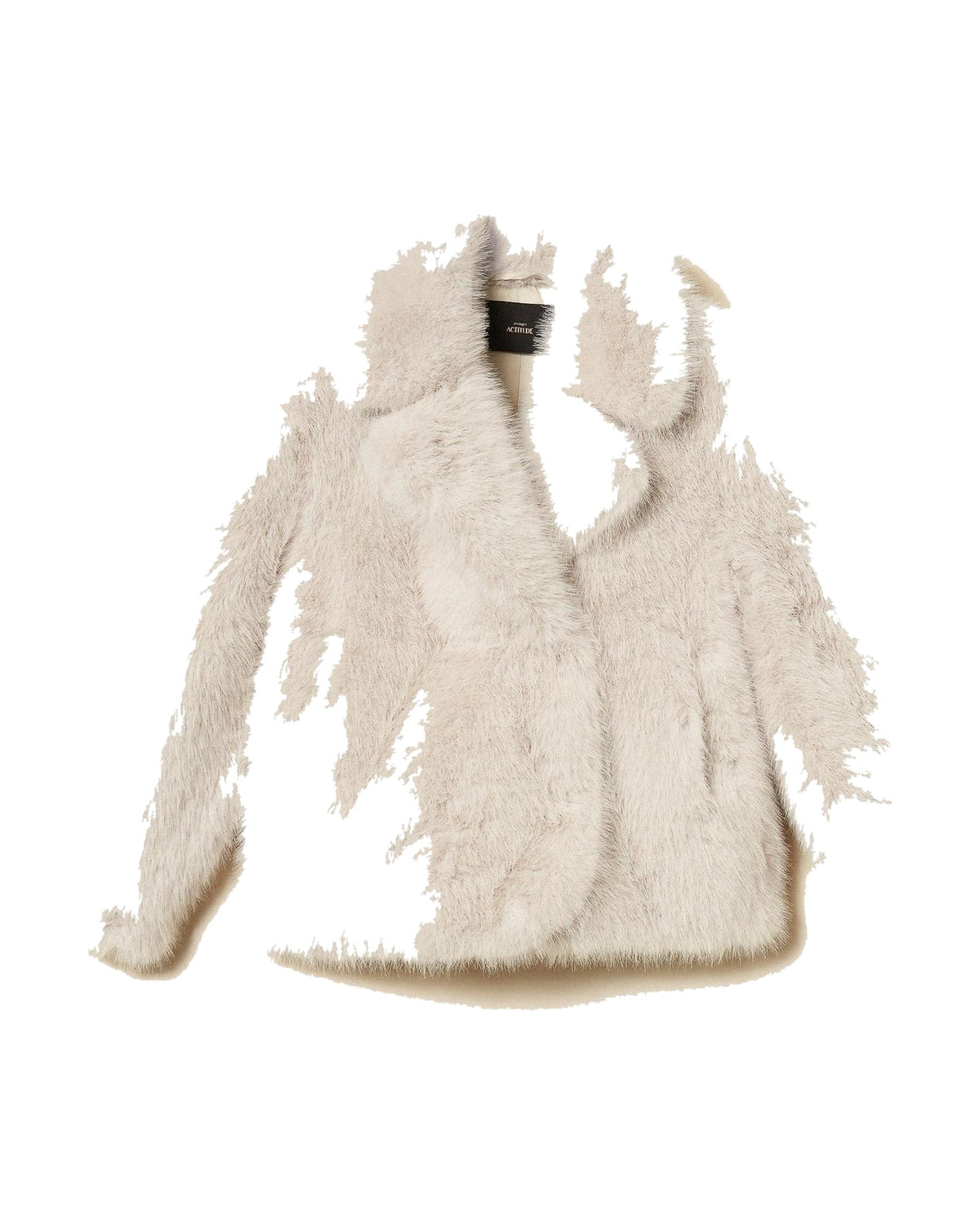 Twinset Milano cappotto corto effetto teddy in poliestere, colore Soft Grey (grigio chiaro), immagine 7 di 7