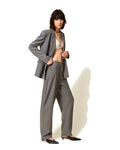 Twinset Milano pantaloni balloon in flanella, colore grigio melange, vista principale