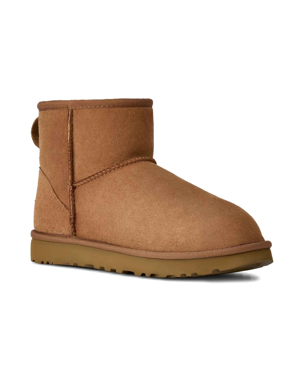Stivaletto UGG Classic Mini II in pelle scamosciata, colore Chestnut, immagine 2 di 8