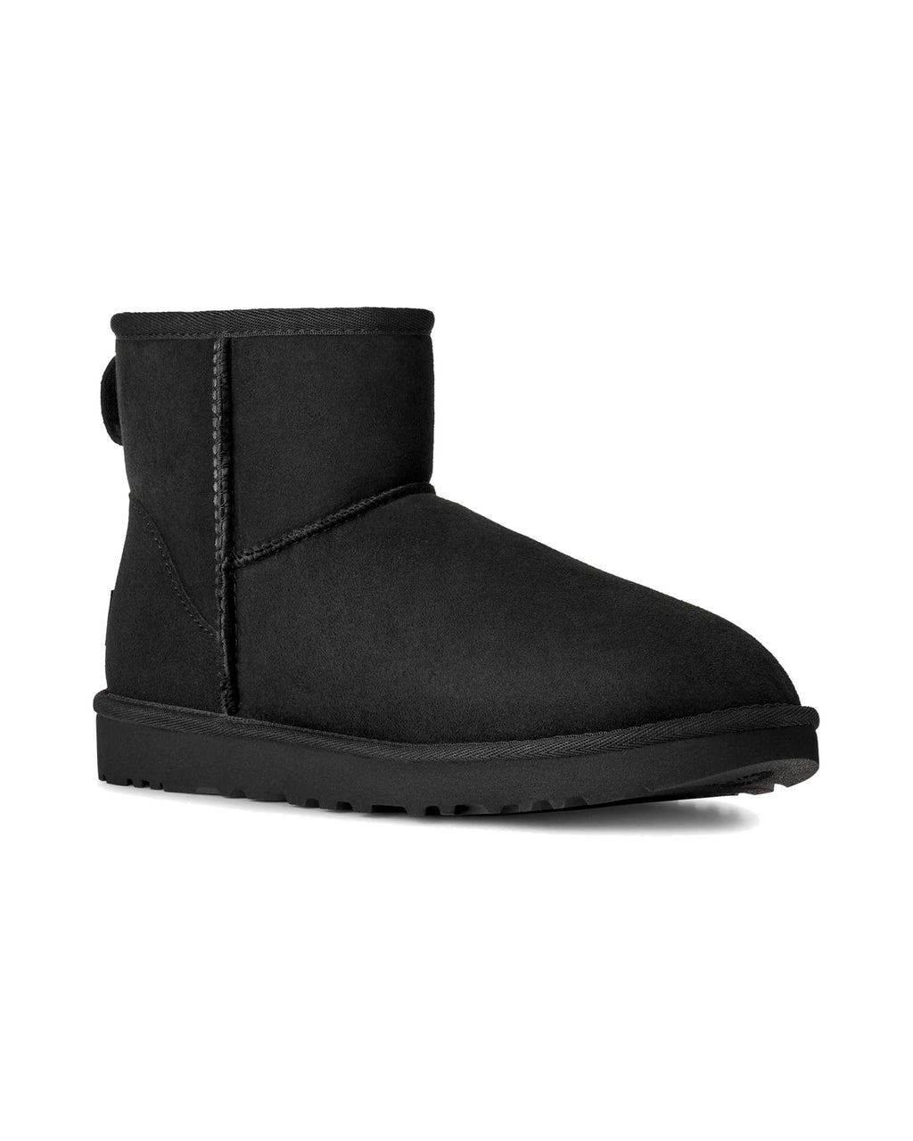 Stivaletto UGG Classic Mini II in pelle scamosciata, colore Nero, immagine 2 di 7