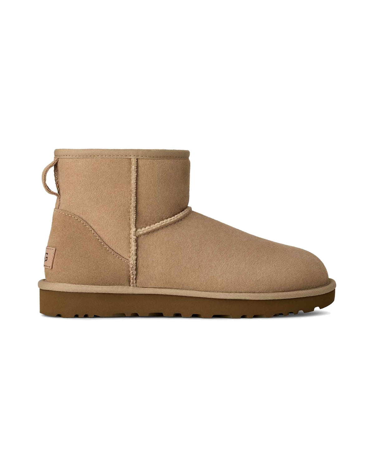 Stivaletto UGG Classic Mini II in pelle scamosciata, colore Sand, vista principale