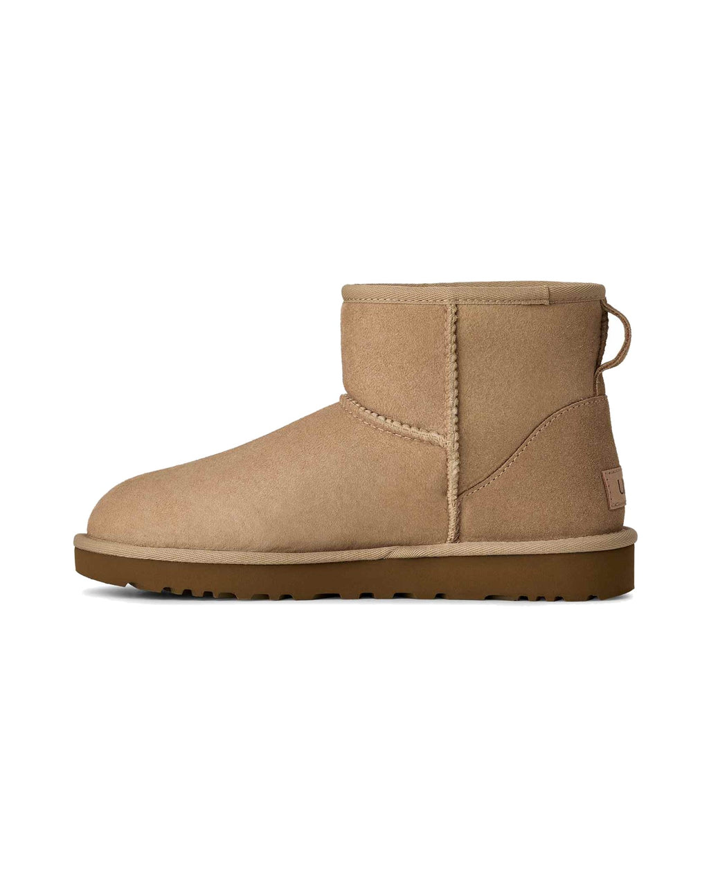 Stivaletto UGG Classic Mini II in pelle scamosciata, colore Sand, immagine 3 di 7