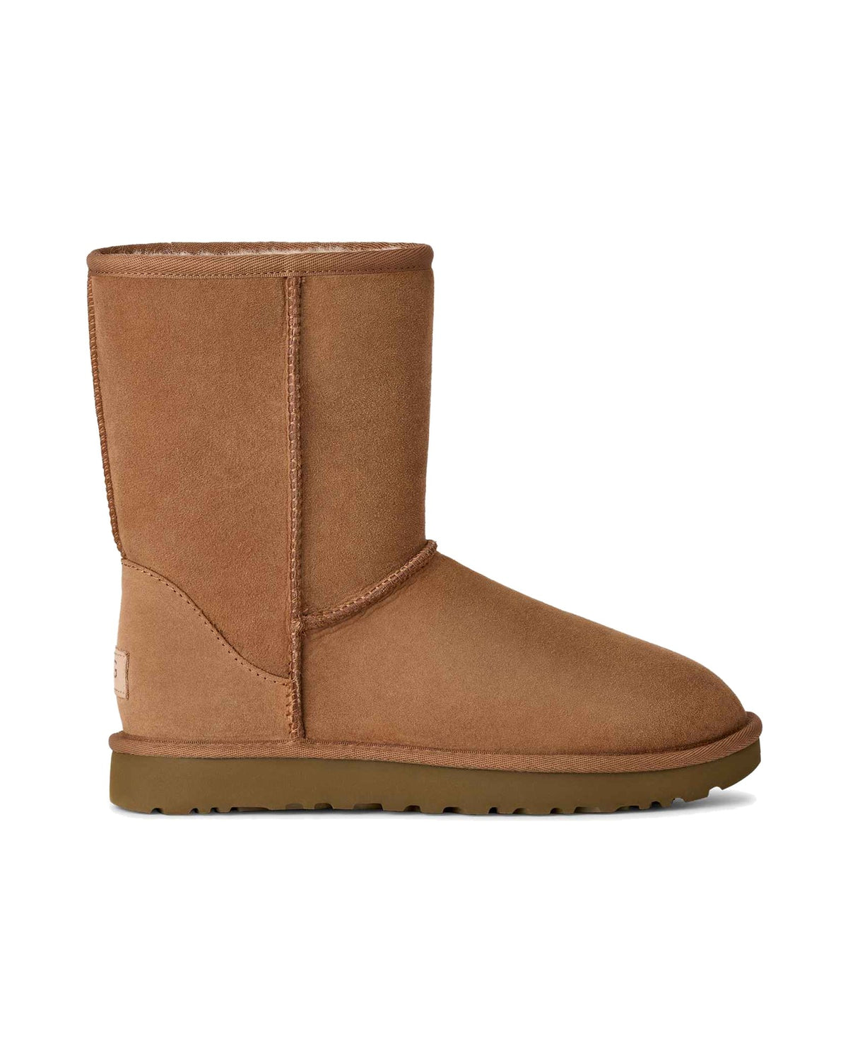 Stivale UGG Classic Short II in pelle scamosciata con gambale risvoltabile, colore Chestnut, vista principale