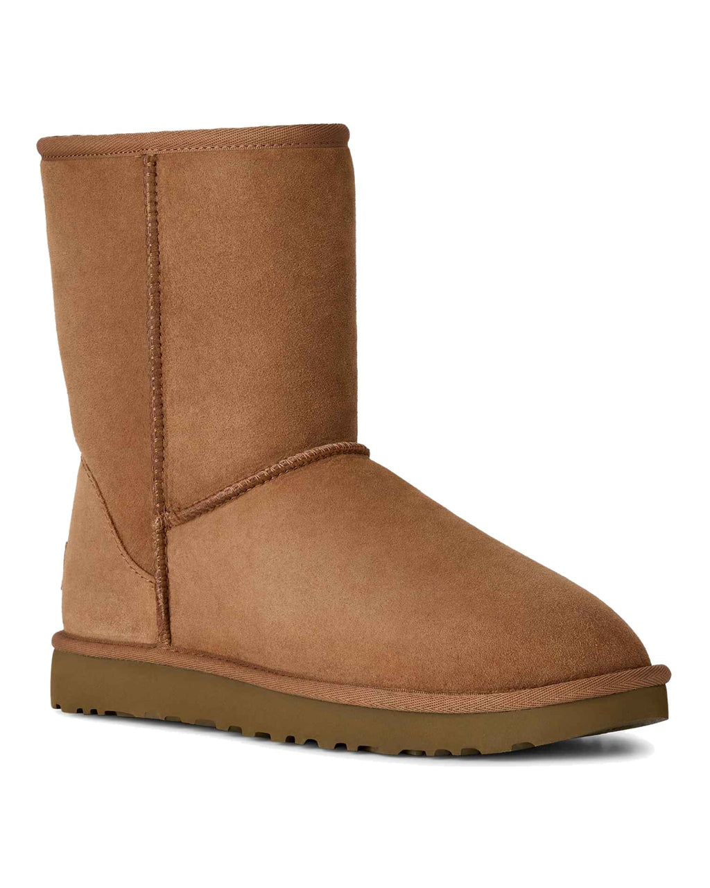 Stivale UGG Classic Short II in pelle scamosciata con gambale risvoltabile, colore Chestnut, immagine 2 di 8