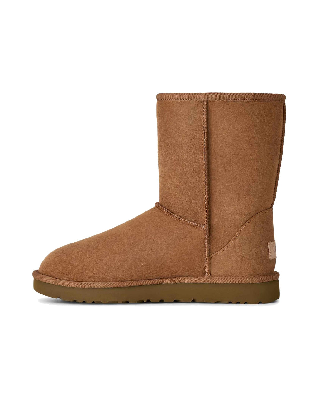 Stivale UGG Classic Short II in pelle scamosciata con gambale risvoltabile, colore Chestnut, immagine 3 di 8
