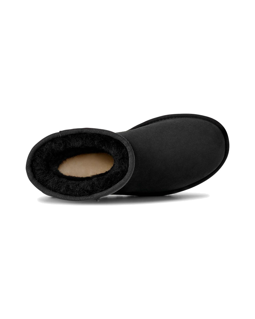 Stivale UGG Classic Short II in pelle scamosciata con gambale risvoltabile, colore Nero, immagine 6 di 7