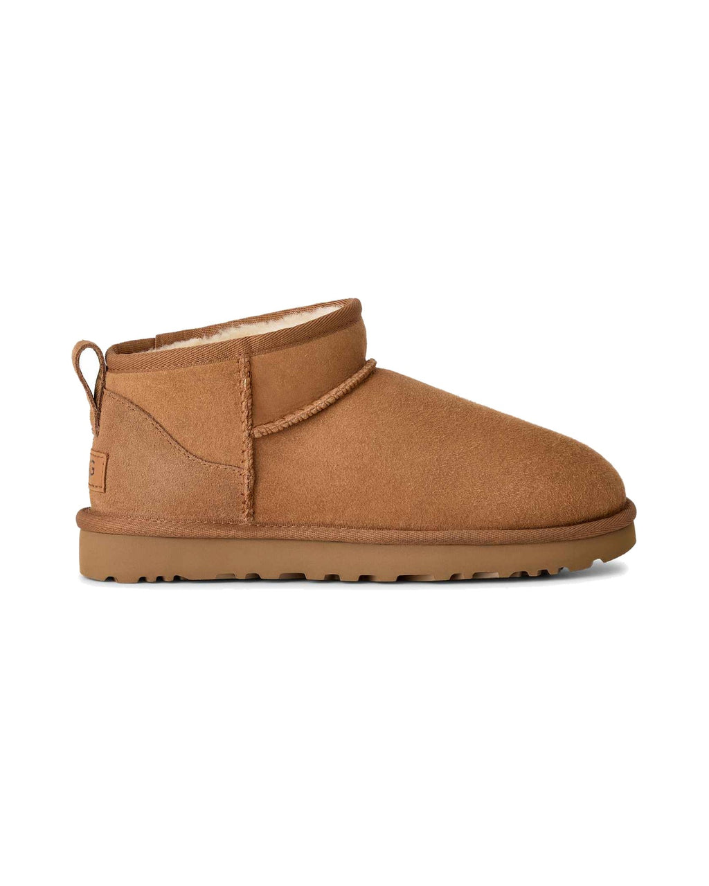 Stivaletto basso UGG Classic Ultra Mini in pelle scamosciata, colore Chestnut, vista principale
