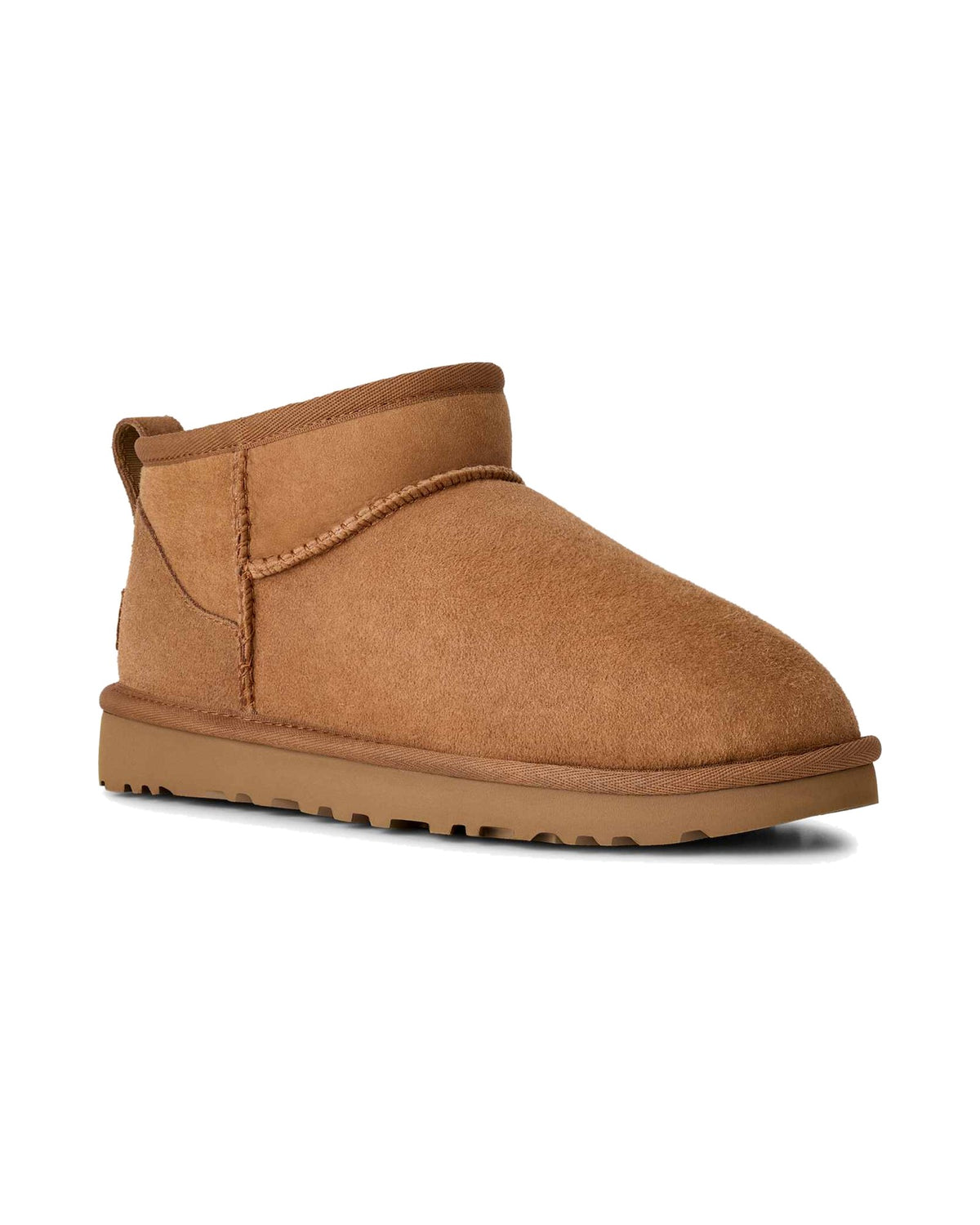 Stivaletto basso UGG Classic Ultra Mini in pelle scamosciata, colore Chestnut, immagine 2 di 8