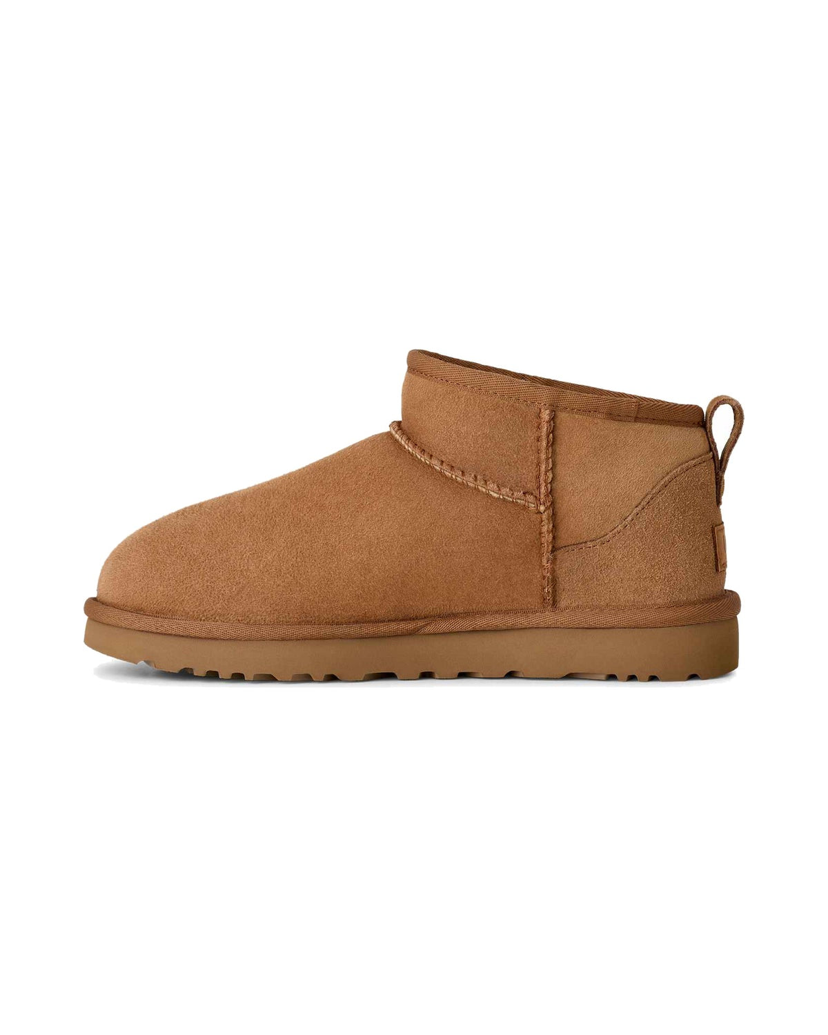 Stivaletto basso UGG Classic Ultra Mini in pelle scamosciata, colore Chestnut, immagine 3 di 8