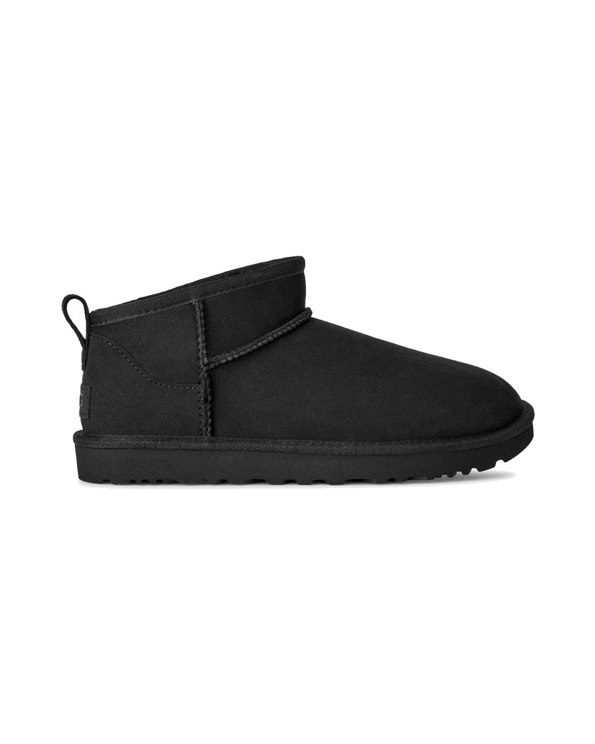 Stivaletto basso UGG Classic Ultra Mini in pelle scamosciata, colore Nero, vista principale