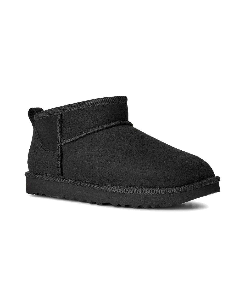 Stivaletto basso UGG Classic Ultra Mini in pelle scamosciata, colore Nero, immagine 2 di 7