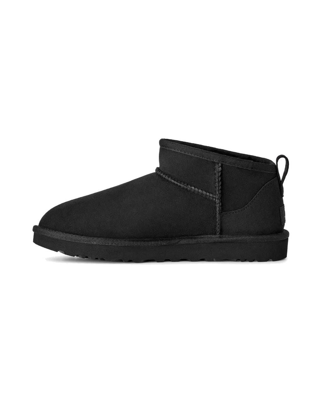 Stivaletto basso UGG Classic Ultra Mini in pelle scamosciata, colore Nero, immagine 3 di 7