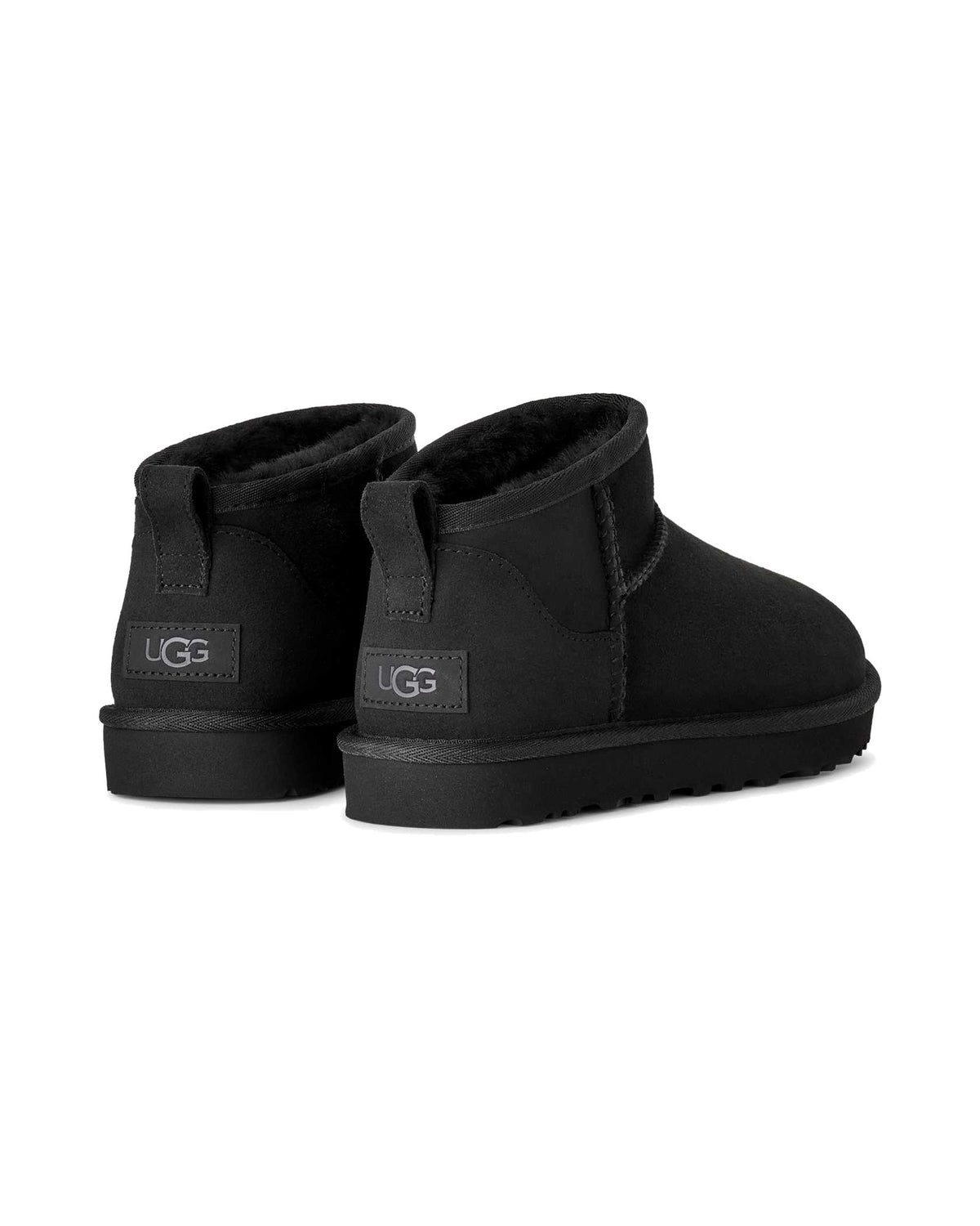 Stivaletto basso UGG Classic Ultra Mini in pelle scamosciata, colore Nero, immagine 4 di 7