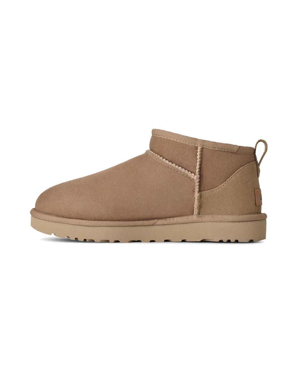 Stivaletto basso UGG Classic Ultra Mini in pelle scamosciata, colore Sand, immagine 3 di 7