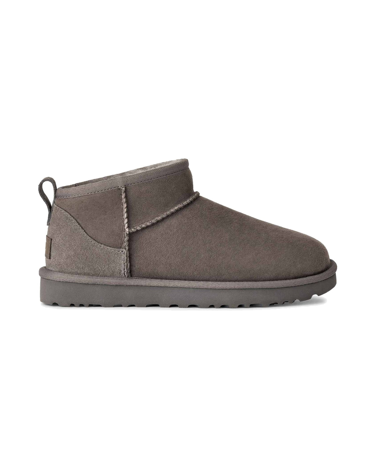 Stivaletto basso UGG Classic Ultra Mini in pelle scamosciata, colore Grey, vista principale