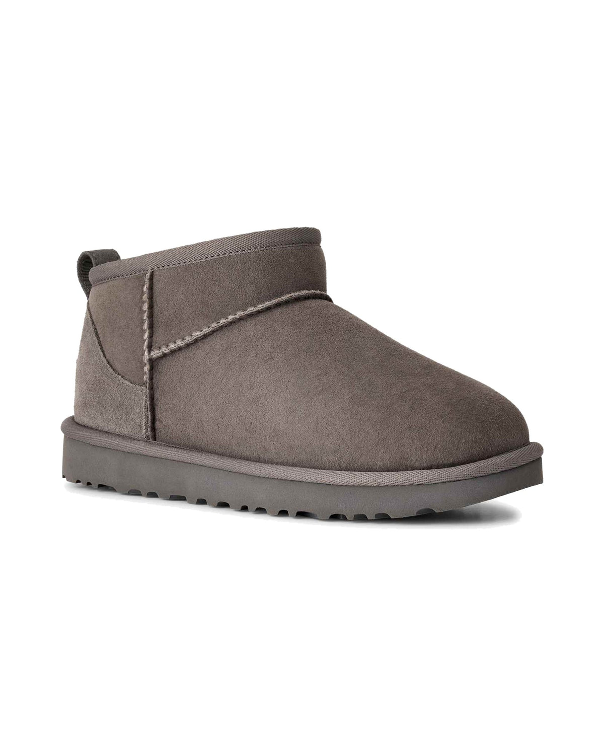 Stivaletto basso UGG Classic Ultra Mini in pelle scamosciata, colore Grey, immagine 2 di 7