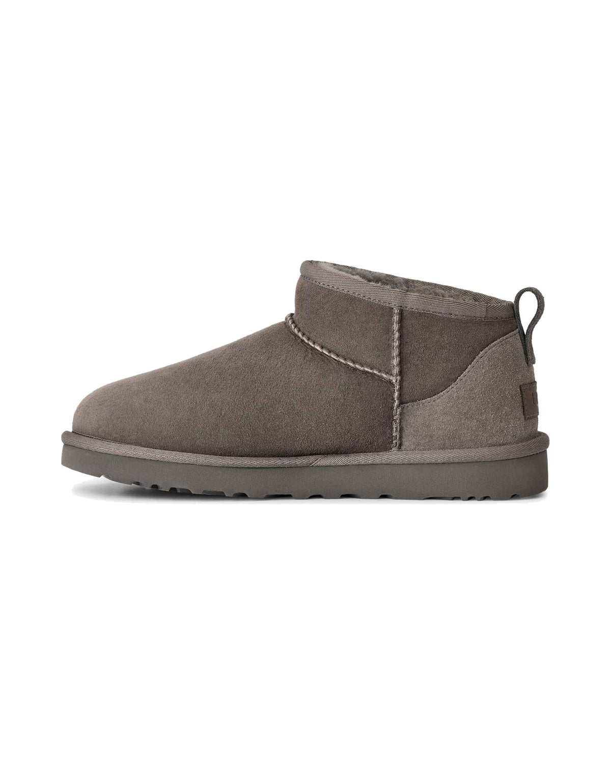 Stivaletto basso UGG Classic Ultra Mini in pelle scamosciata, colore Grey, immagine 3 di 7