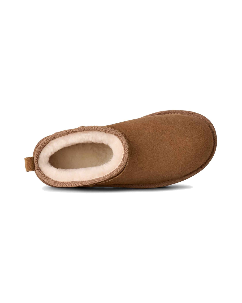 Stivaletto UGG Classic Ultra Mini Platform in pelle scamosciata con plateau, colore Chestnut, immagine 6 di 7