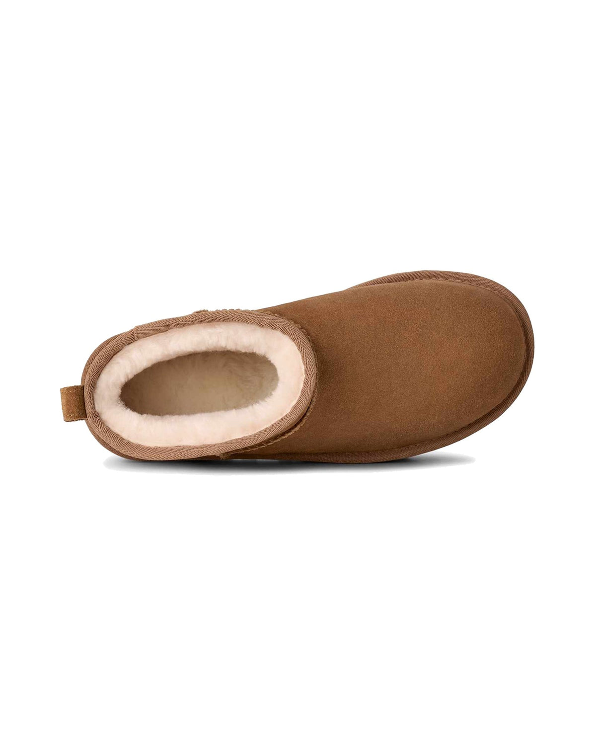 Stivaletto UGG Classic Ultra Mini Platform in pelle scamosciata con plateau, colore Chestnut, immagine 6 di 7