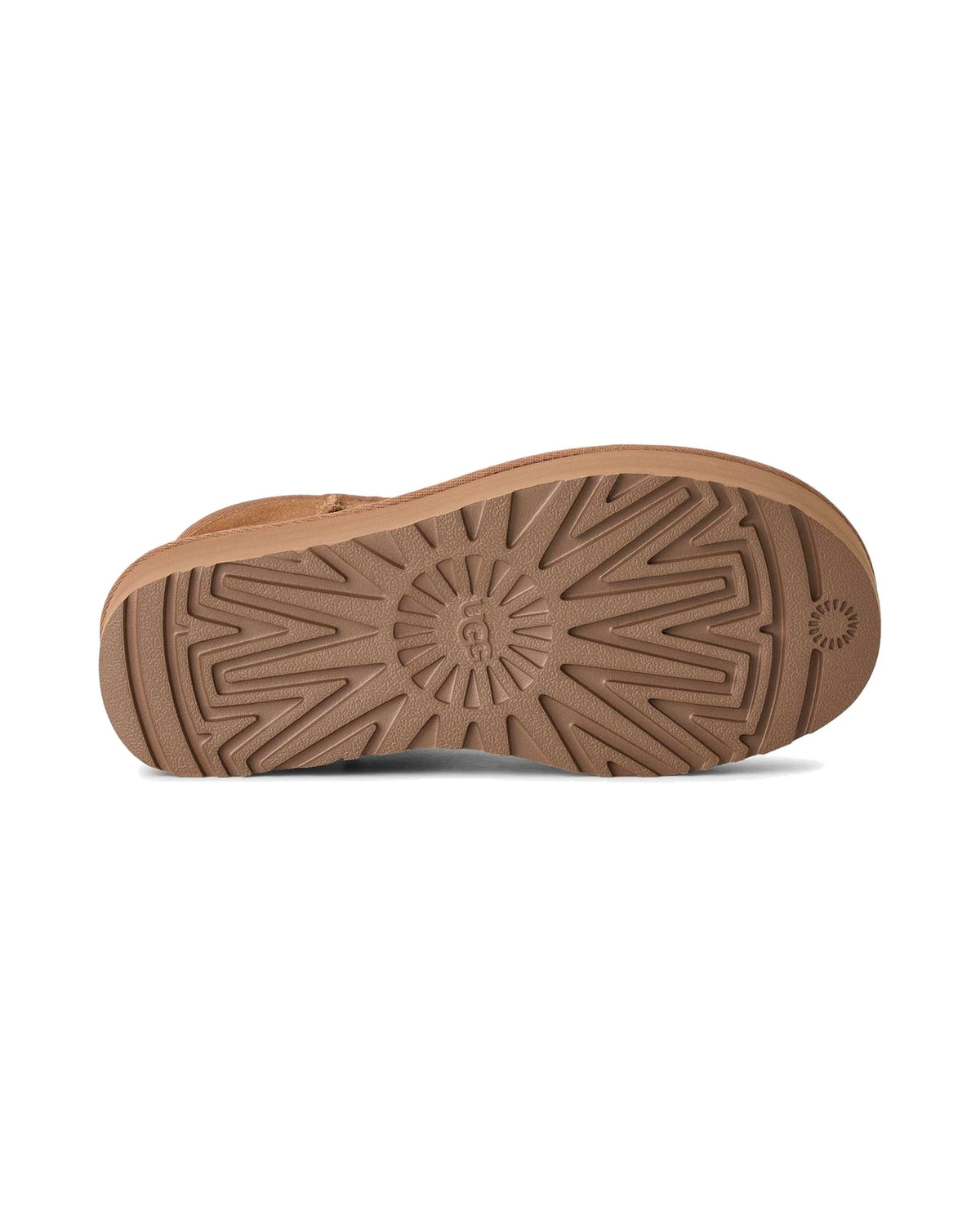 Stivaletto UGG Classic Ultra Mini Platform in pelle scamosciata con plateau, colore Chestnut, immagine 7 di 7