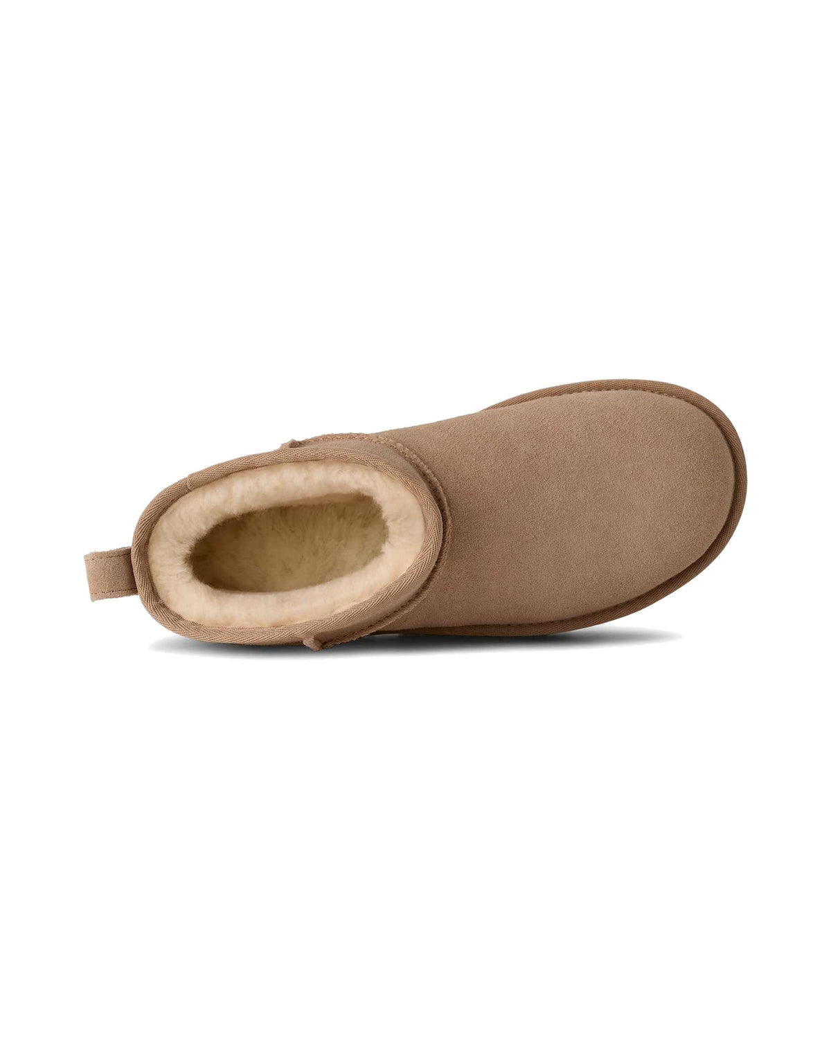 Stivaletto UGG Classic Ultra Mini Platform in pelle scamosciata con plateau, colore Sand, immagine 5 di 7