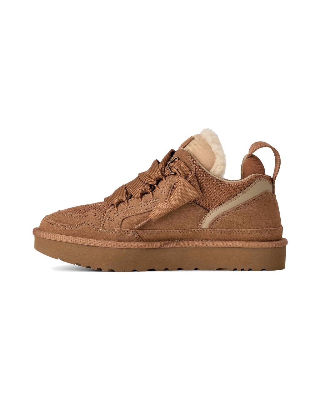 Sneakers basse UGG Lowmel in pelle scamosciata con inserti in rete, colore Chestnut, immagine 3 di 8