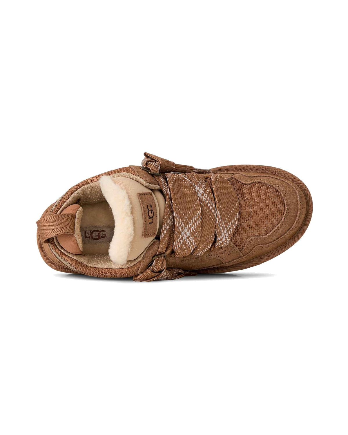 Sneakers basse UGG Lowmel in pelle scamosciata con inserti in rete, colore Chestnut, immagine 6 di 8