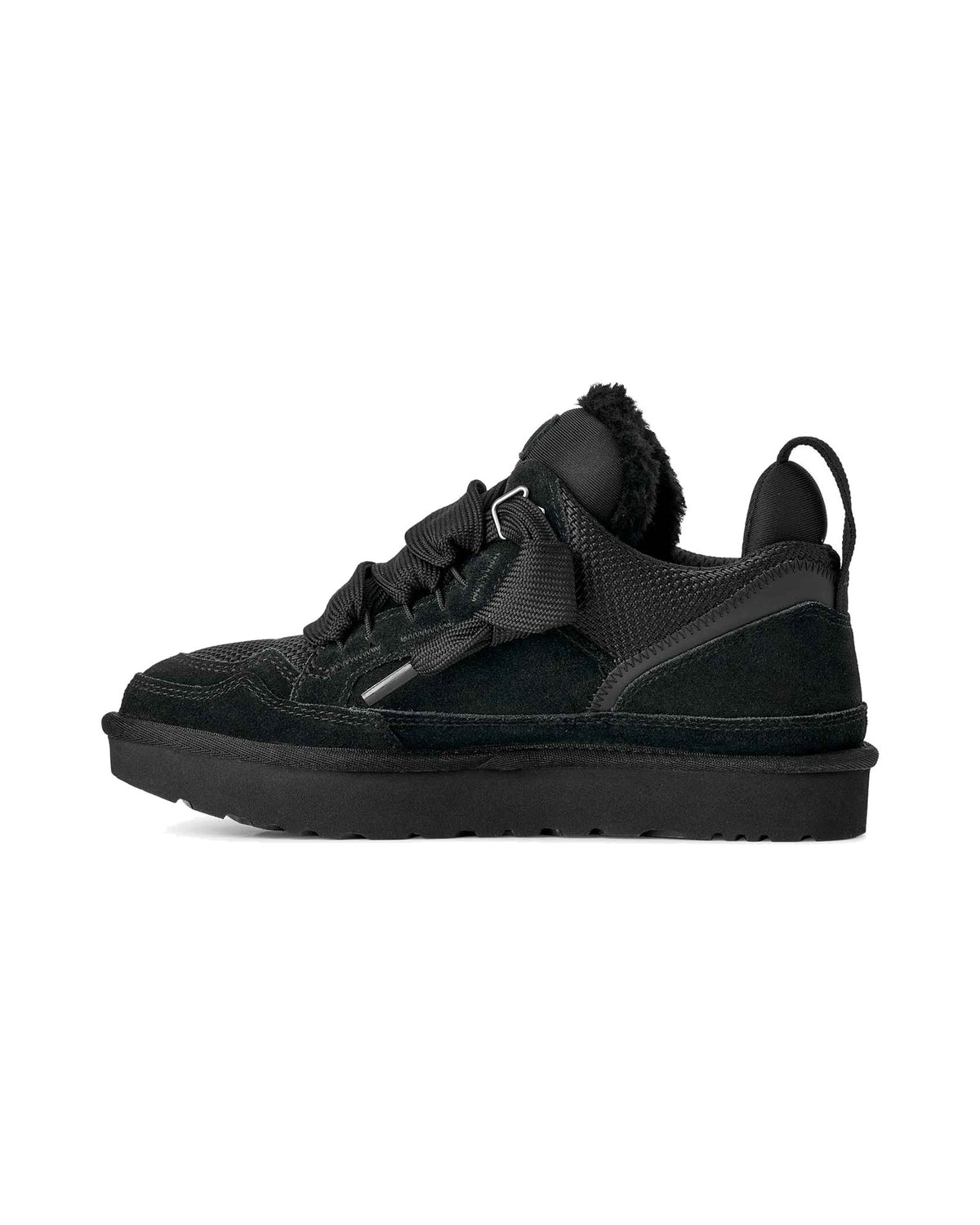 Sneakers basse UGG Lowmel in pelle scamosciata con inserti in rete, colore Nero, immagine 3 di 7