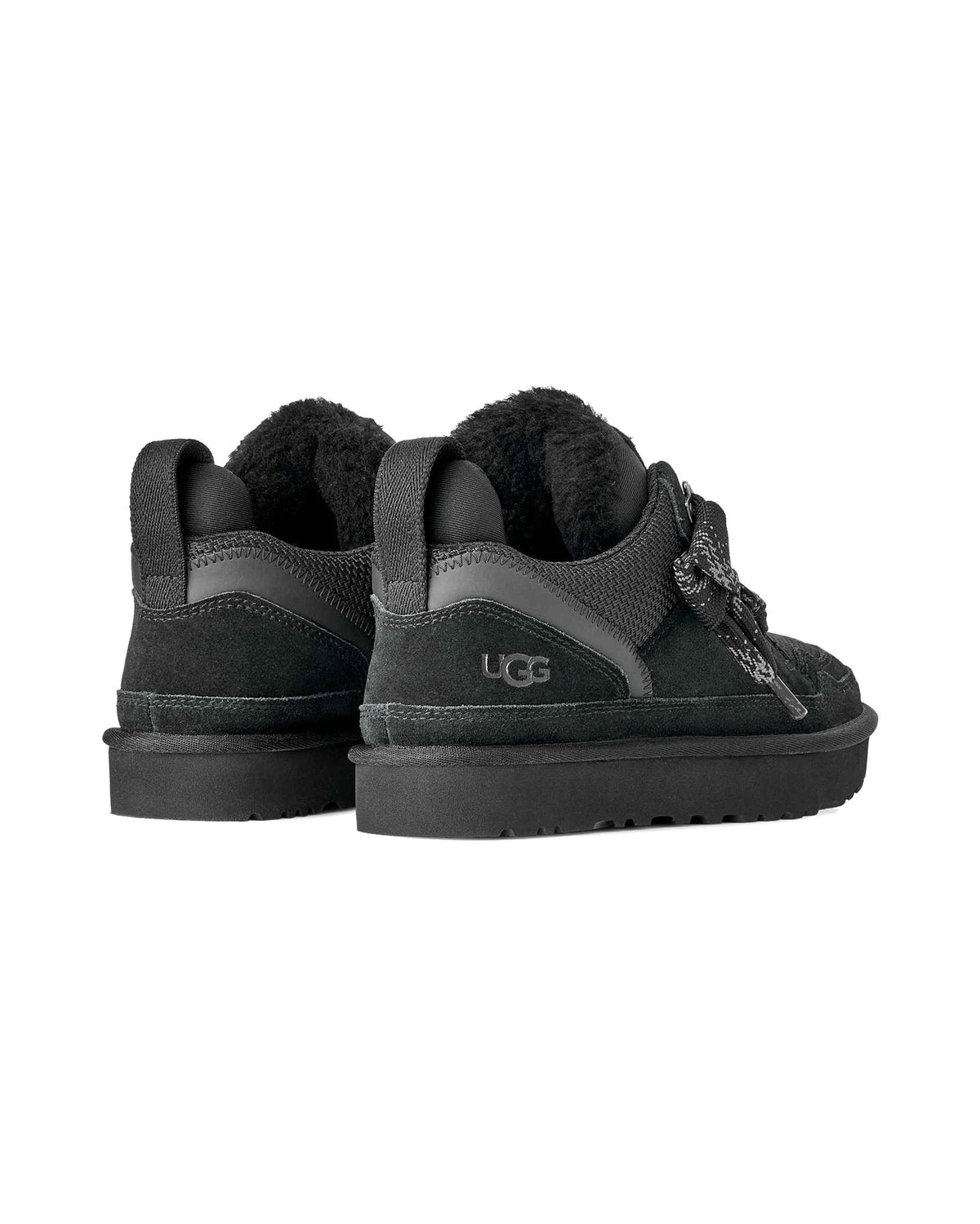 Sneakers basse UGG Lowmel in pelle scamosciata con inserti in rete, colore Nero, immagine 4 di 7