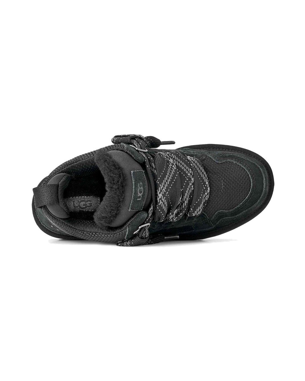 Sneakers basse UGG Lowmel in pelle scamosciata con inserti in rete, colore Nero, immagine 6 di 7