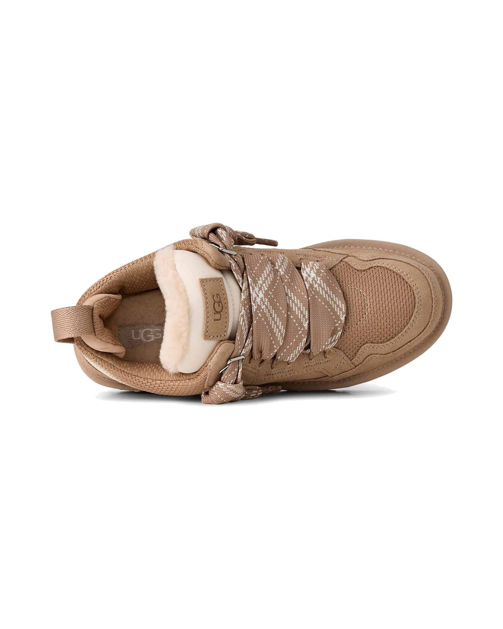 Sneakers basse UGG Lowmel in pelle scamosciata con inserti in rete, colore Sand, immagine 5 di 8