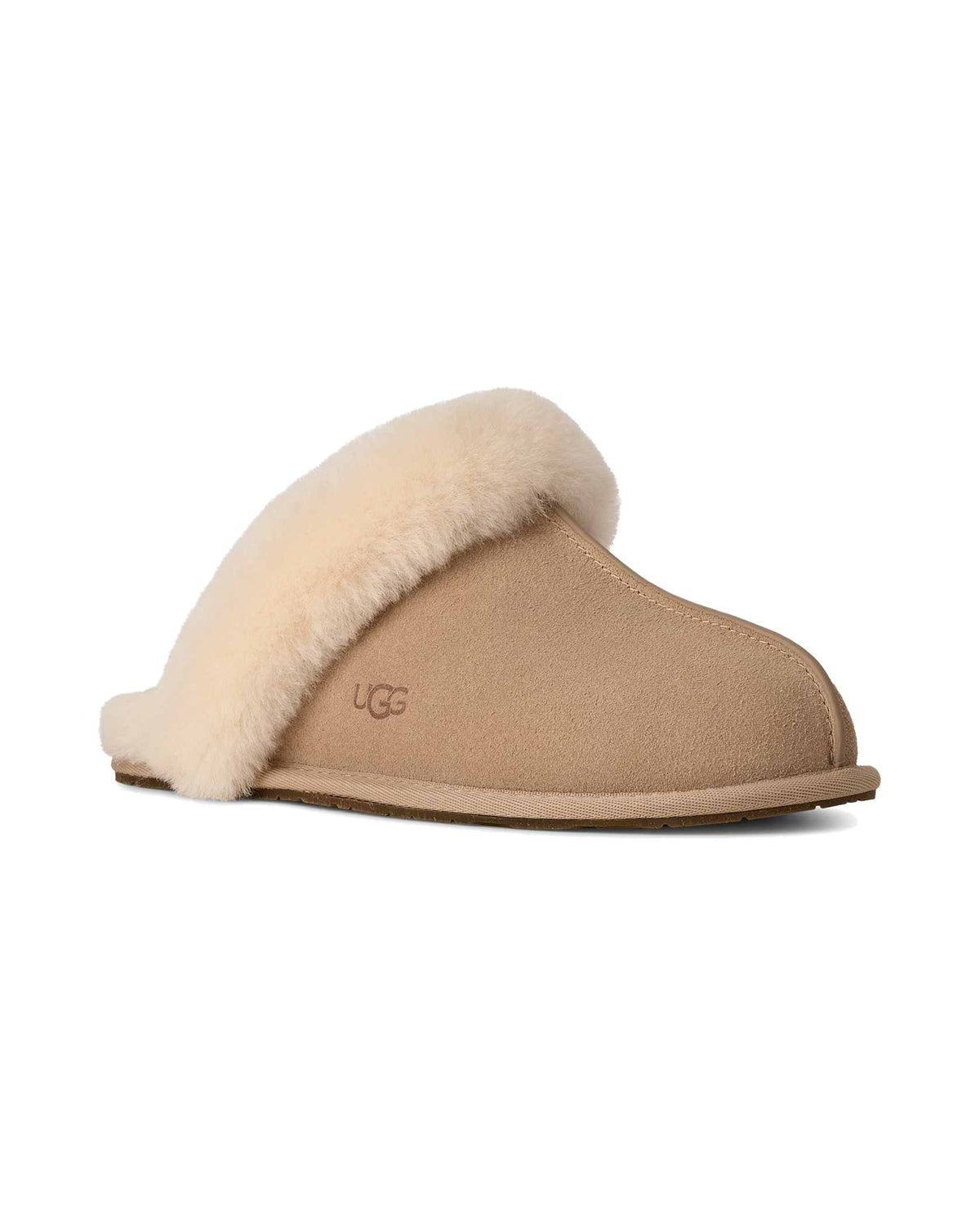 Pantofola slip-on UGG Scuffette II in pelle scamosciata, colore Sand, immagine 2 di 8