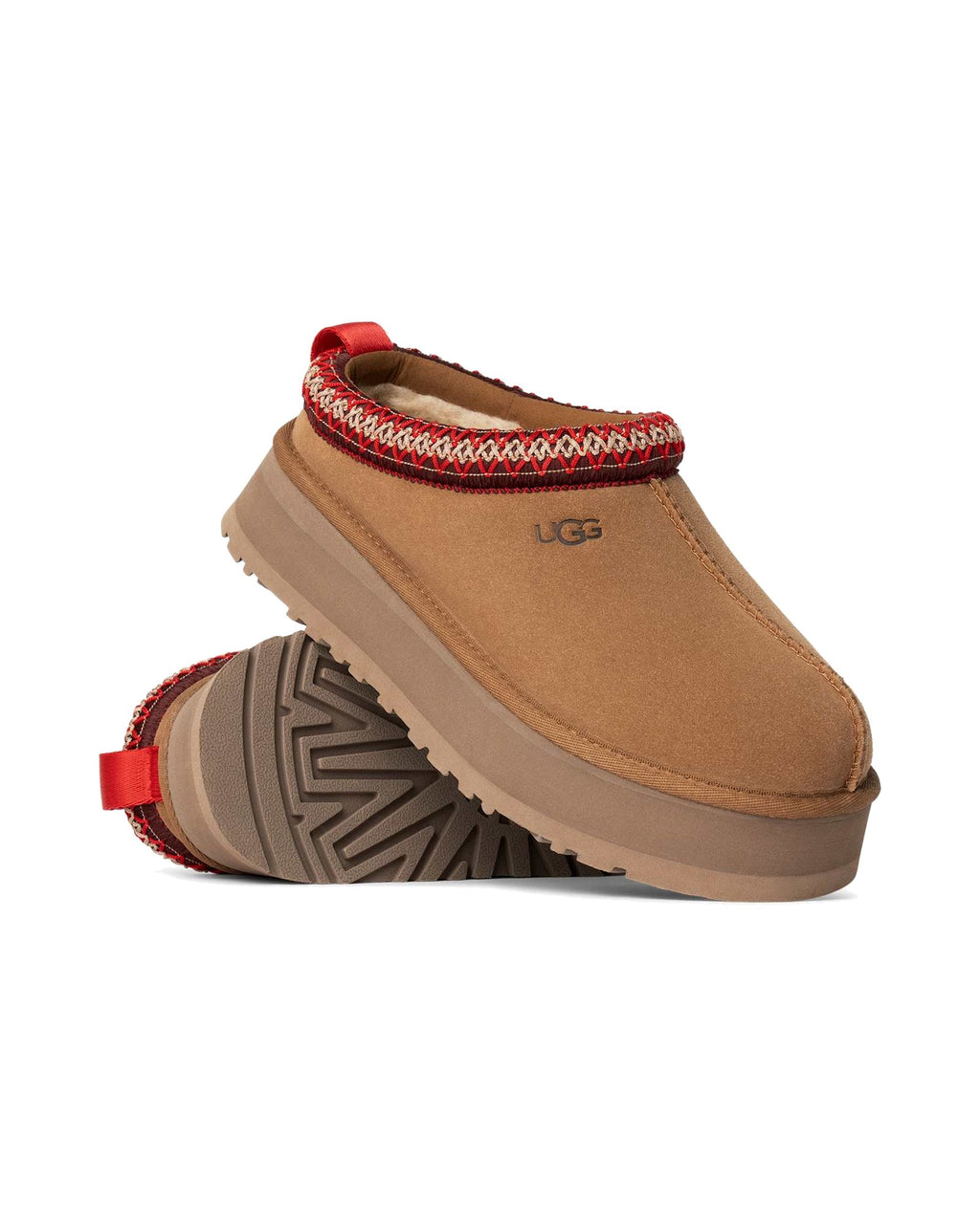 Pantofola slip-on UGG Tazz in pelle scamosciata, colore Chestnut, immagine 3 di 5