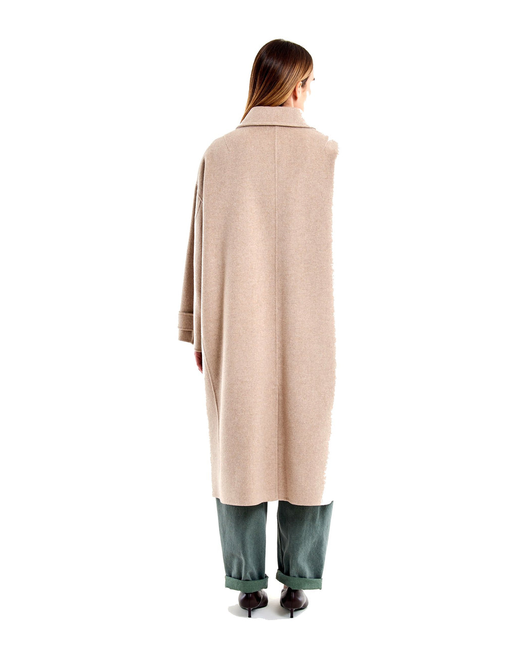 Vicolo cappotto oversize con colletto in misto lana, colore beige, immagine 3 di 3