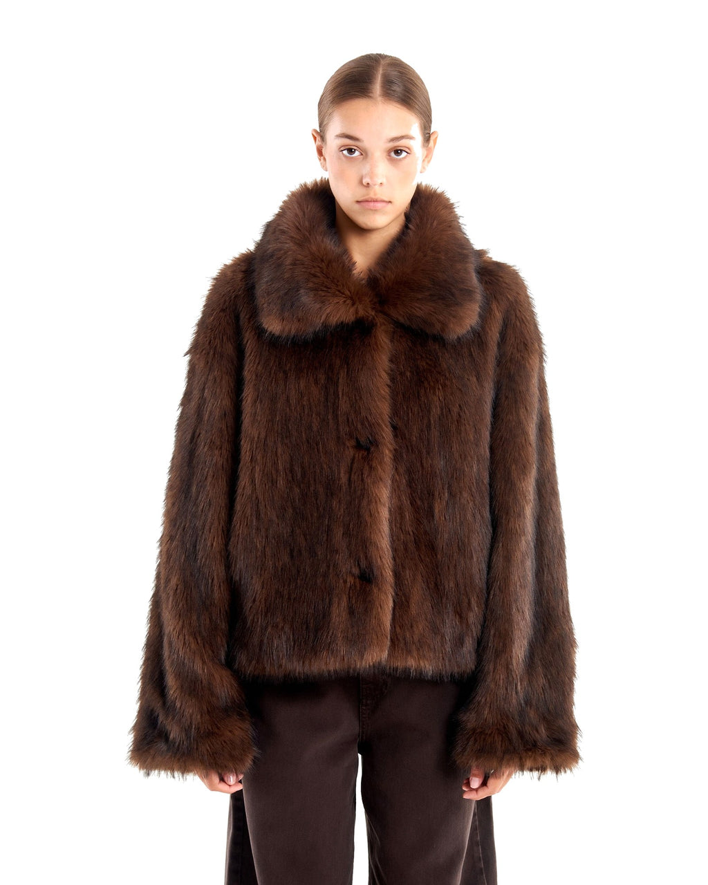 Vicolo giacca reversibile in denim e tessuto peluche, lato denim blu, immagine 4 di 5