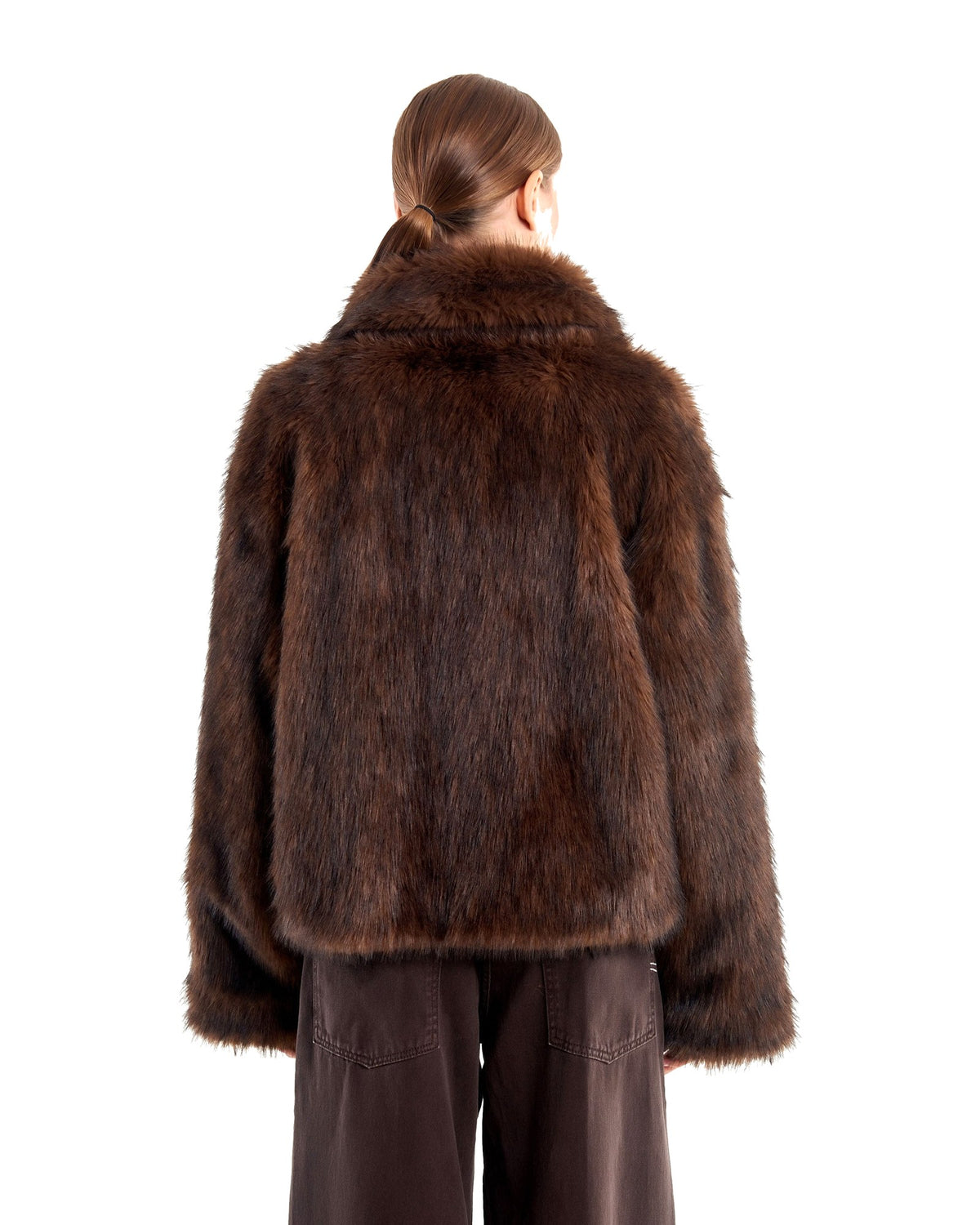 Vicolo giacca reversibile in denim e tessuto peluche, lato denim blu, immagine 5 di 5