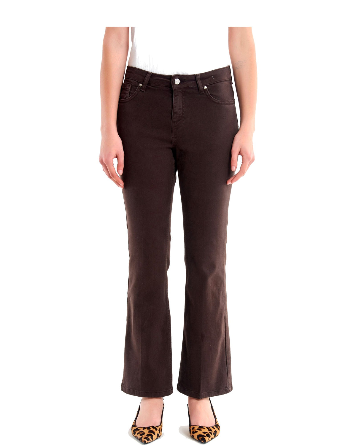 Vicolo jeans Icon Gisele boot cut, colore marrone moro, immagine 2 di 3