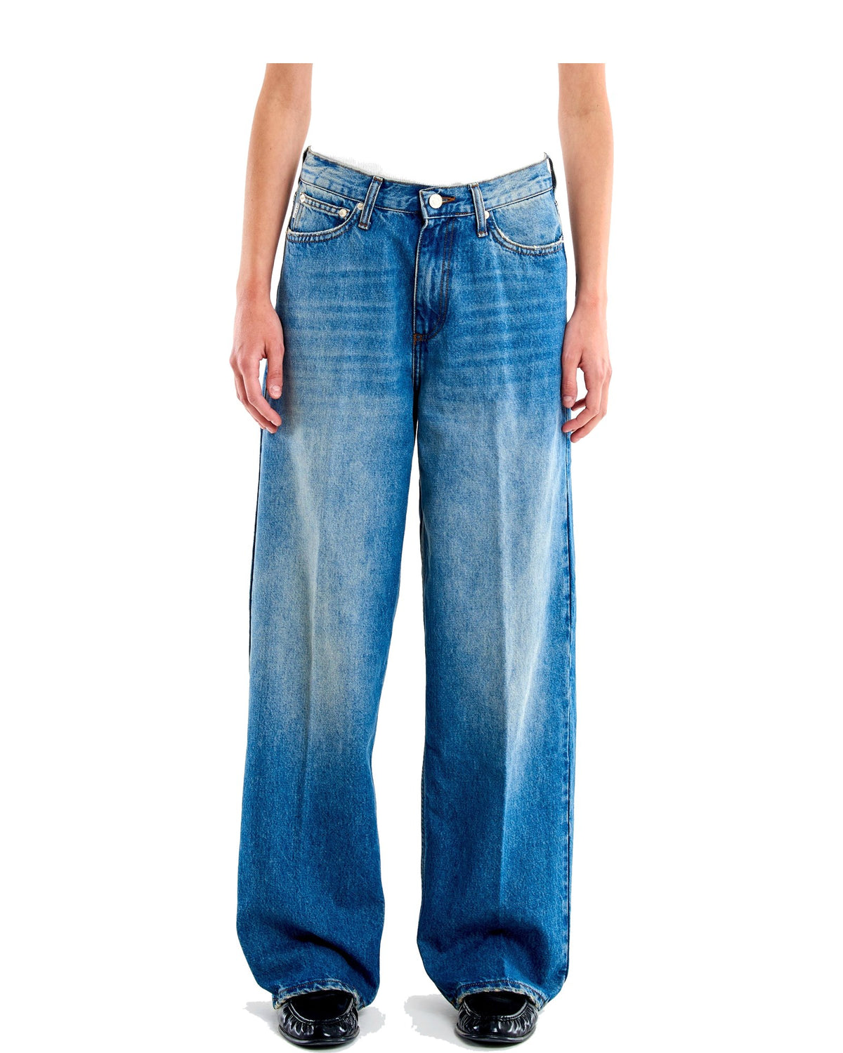 Vicolo jeans Xenobia wide leg, colore blu, immagine 2 di 3